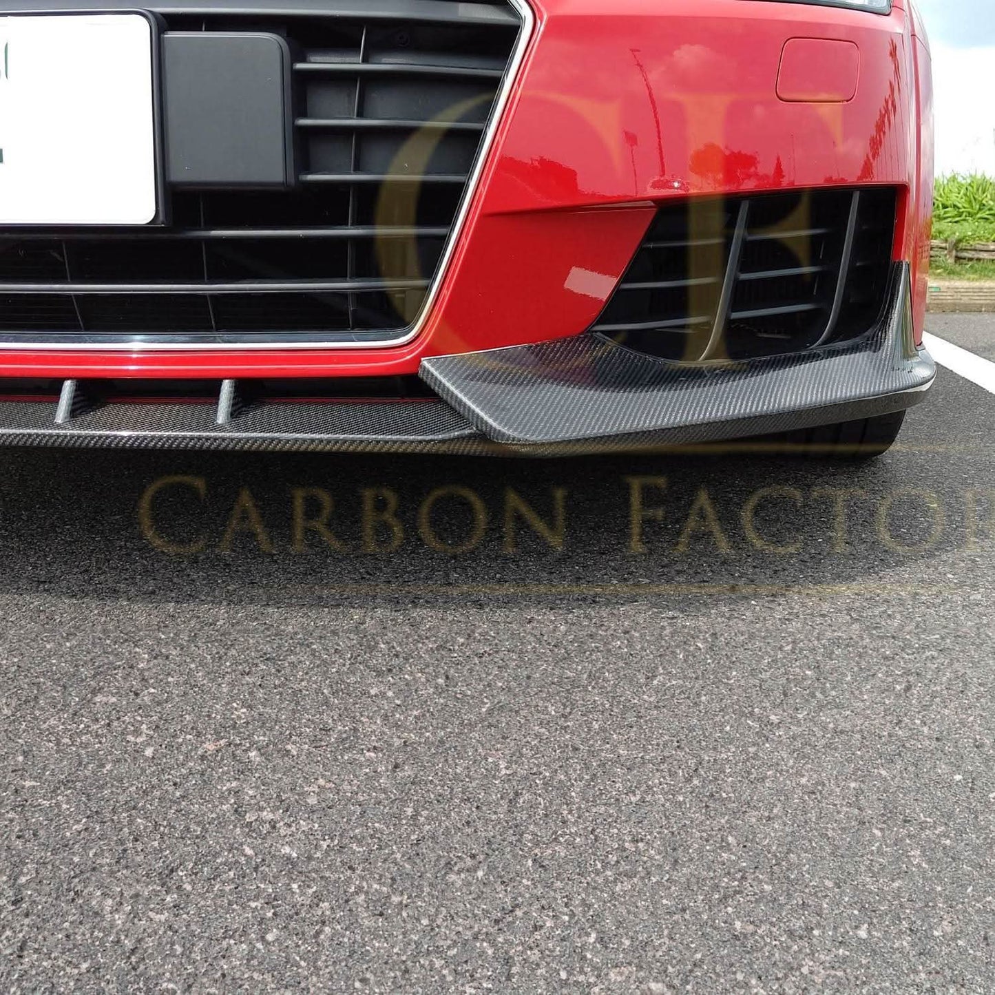 V Style Carbon Fibre Front Splitter for Audi 8S TT MK3 15-18 - Carbon Factory