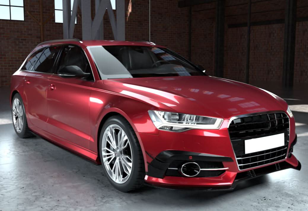 V Style Carbon Fibre Front Splitter for Audi C7.5 A6 S Line & S6 15-18 - Carbon Factory