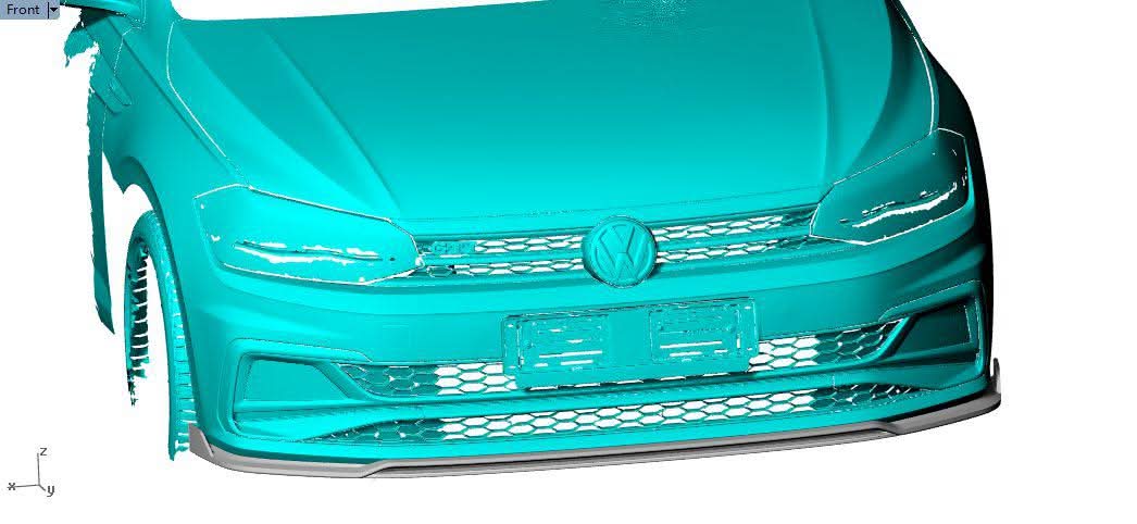 V Style Carbon Fibre Front Splitter for VW Polo MK6 GTI 17-20 - Carbon Factory