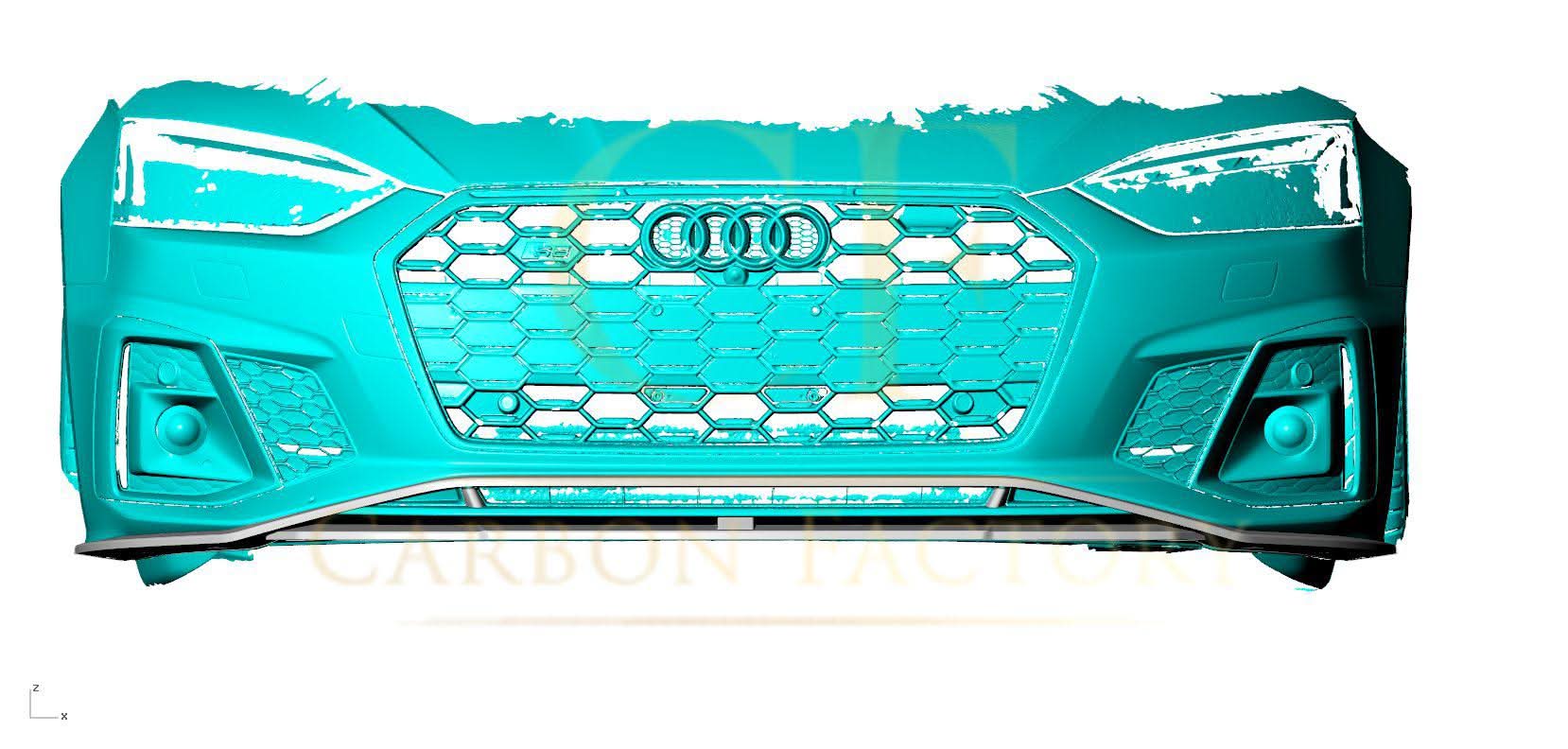 V Style Pre-Preg Carbon Fibre Front Splitter for Audi B9.5 A5 S Line & S5 20-22 - Carbon Factory