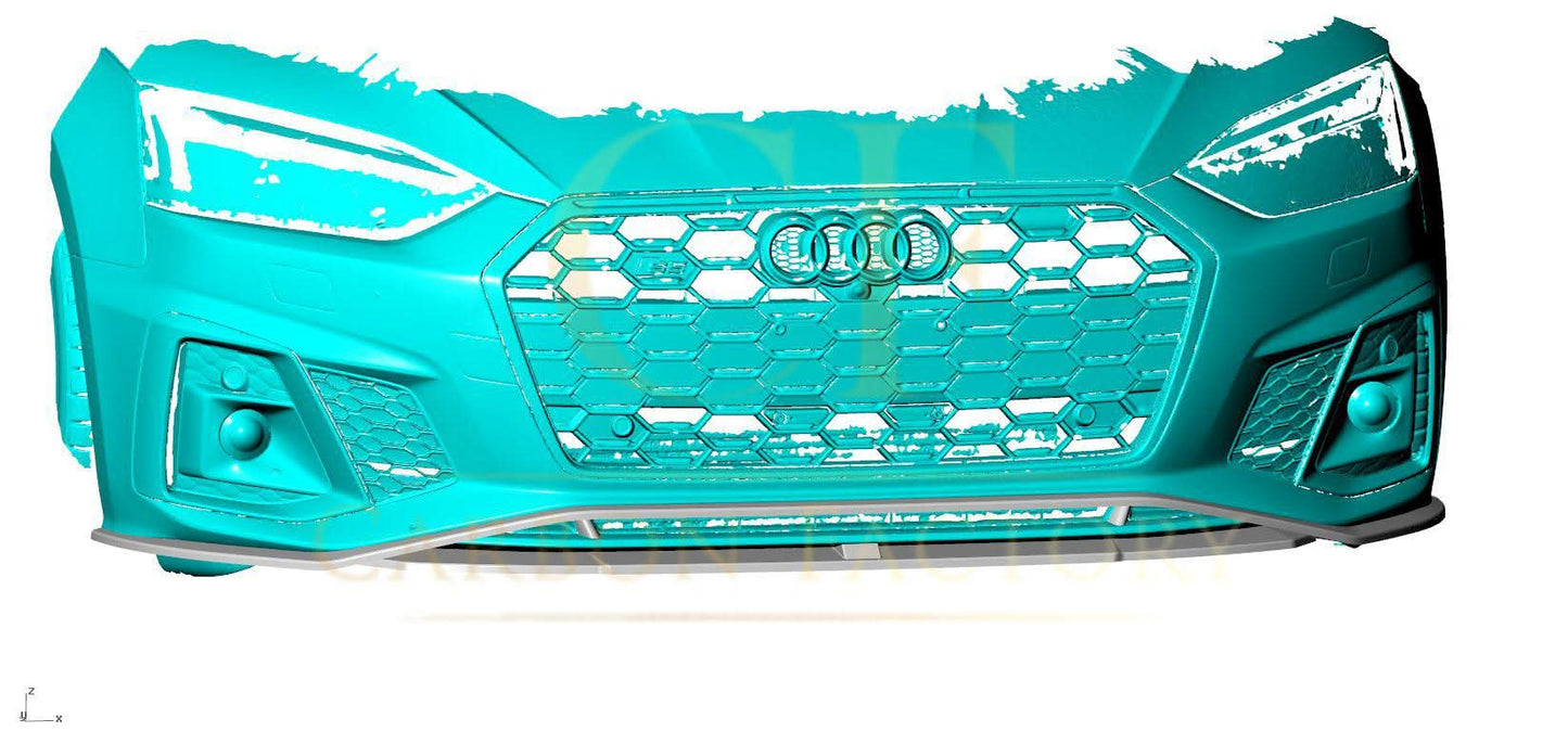 V Style Pre-Preg Carbon Fibre Front Splitter for Audi B9.5 A5 S Line & S5 20-22 - Carbon Factory