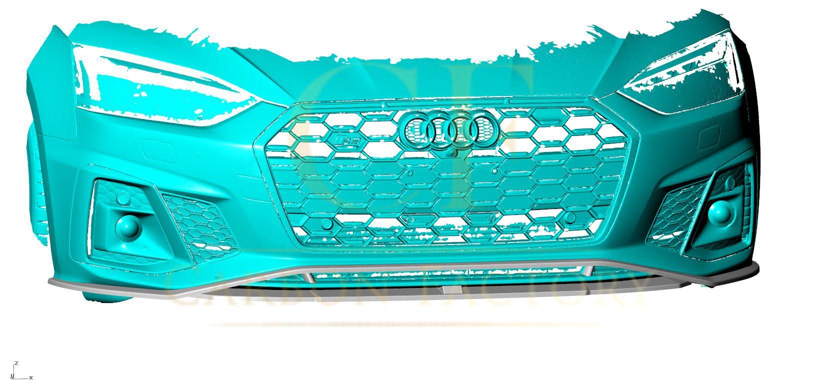 V Style Pre-Preg Carbon Fibre Front Splitter for Audi B9.5 A5 S Line & S5 20-22 - Carbon Factory