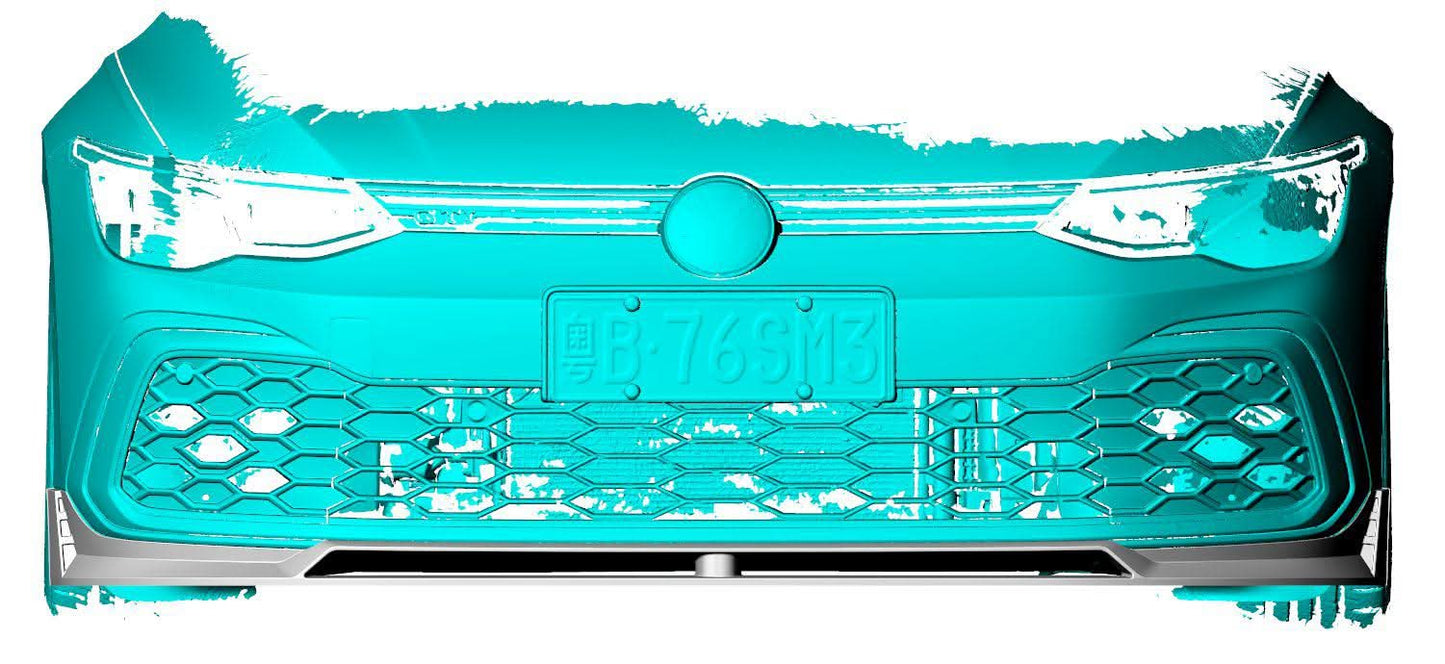 V Style Pre-Preg Carbon Fibre Front Splitter for VW Golf MK8 GTI 21-Present - Carbon Factory