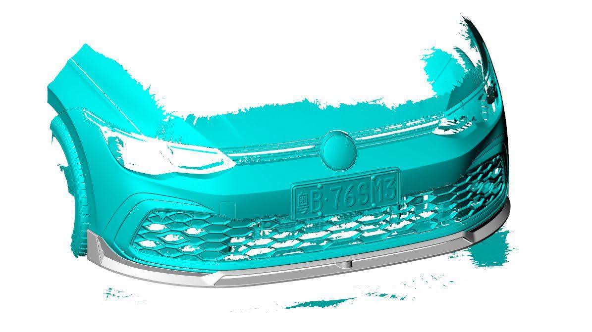 V Style Pre-Preg Carbon Fibre Front Splitter for VW Golf MK8 GTI 21-Present - Carbon Factory