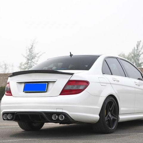 C74 Style Carbon Fibre Boot Spoiler for Mercedes Benz W204 C Class Saloon 07-14 - Carbon Factory
