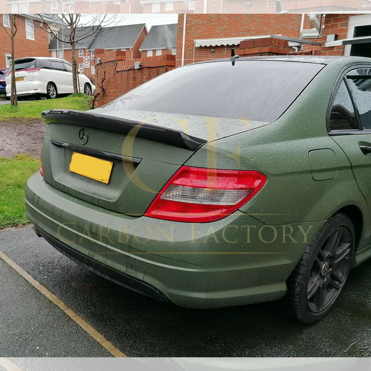 V Style Carbon Fibre Boot Spoiler for Mercedes Benz W204 C Class 07-14 - Carbon Factory