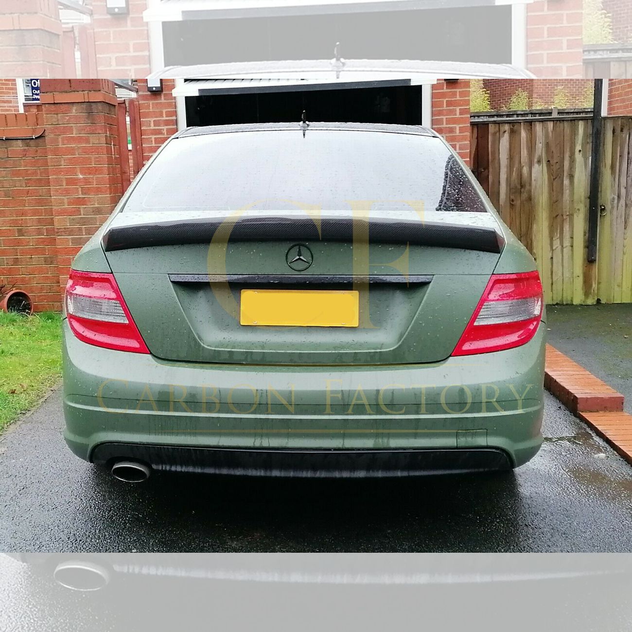 V Style Carbon Fibre Boot Spoiler for Mercedes Benz W204 C Class 07-14 - Carbon Factory