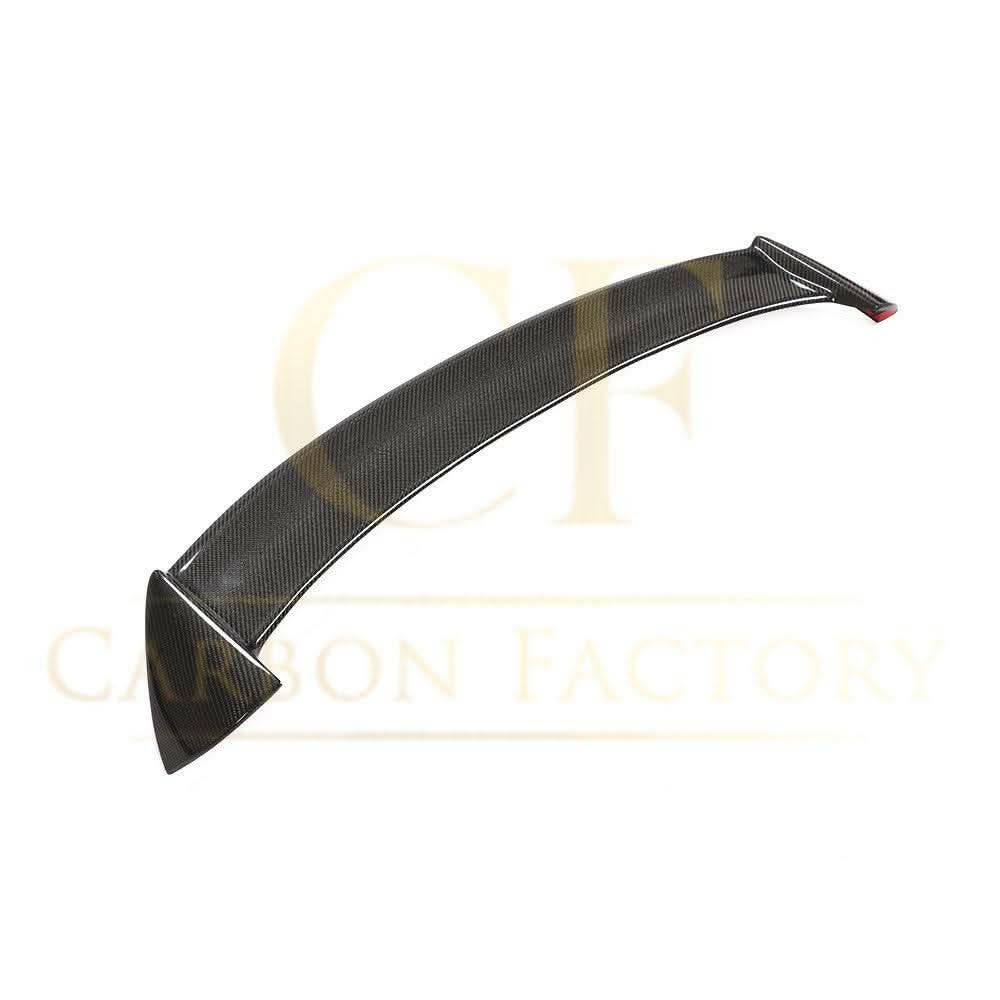 3D style carbon fibre roof spoiler for BMW 1 Series F20 F21, showcasing sleek design and textured finish.