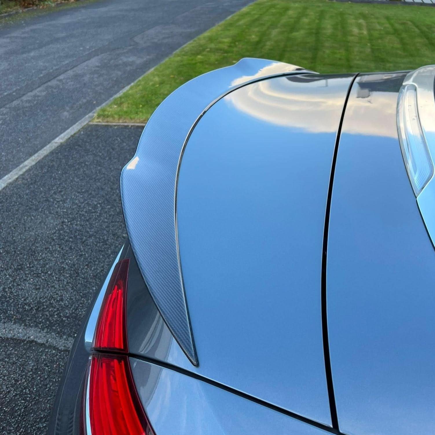 Carbon fibre boot spoiler for Mercedes Benz A205 C-Class Convertible 2015-2021, AMG-style rear spoiler for sporty look.