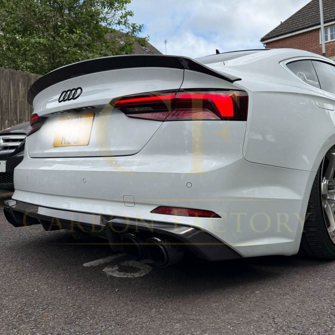 H Style Carbon Fibre Boot Spoiler for Audi B9 A5 S5 RS5 4 Door 17-24 - Carbon Factory