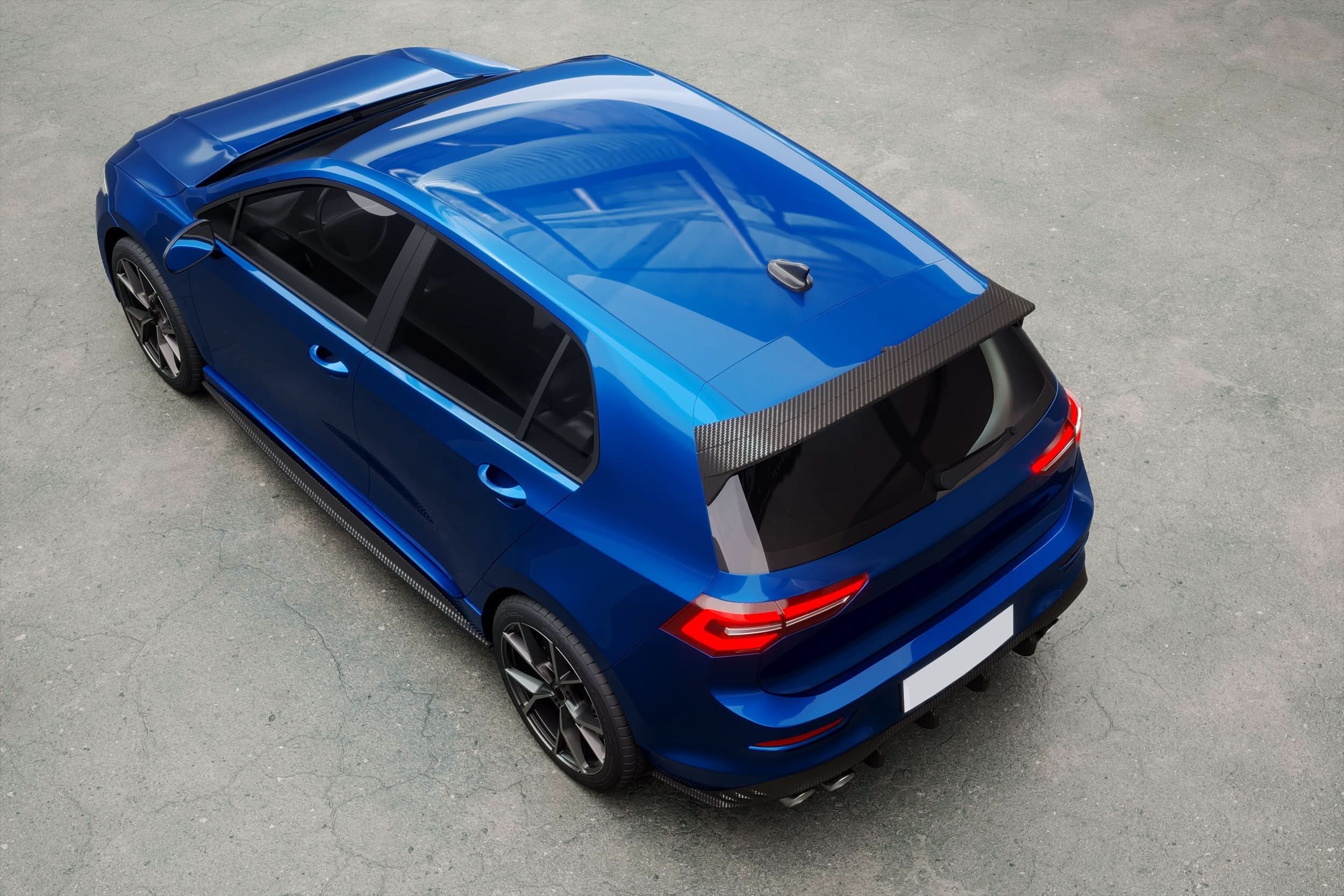 V Style Carbon Fibre Boot Spoiler for VW Golf MK8 inc GTI & R 21-Present - Carbon Factory