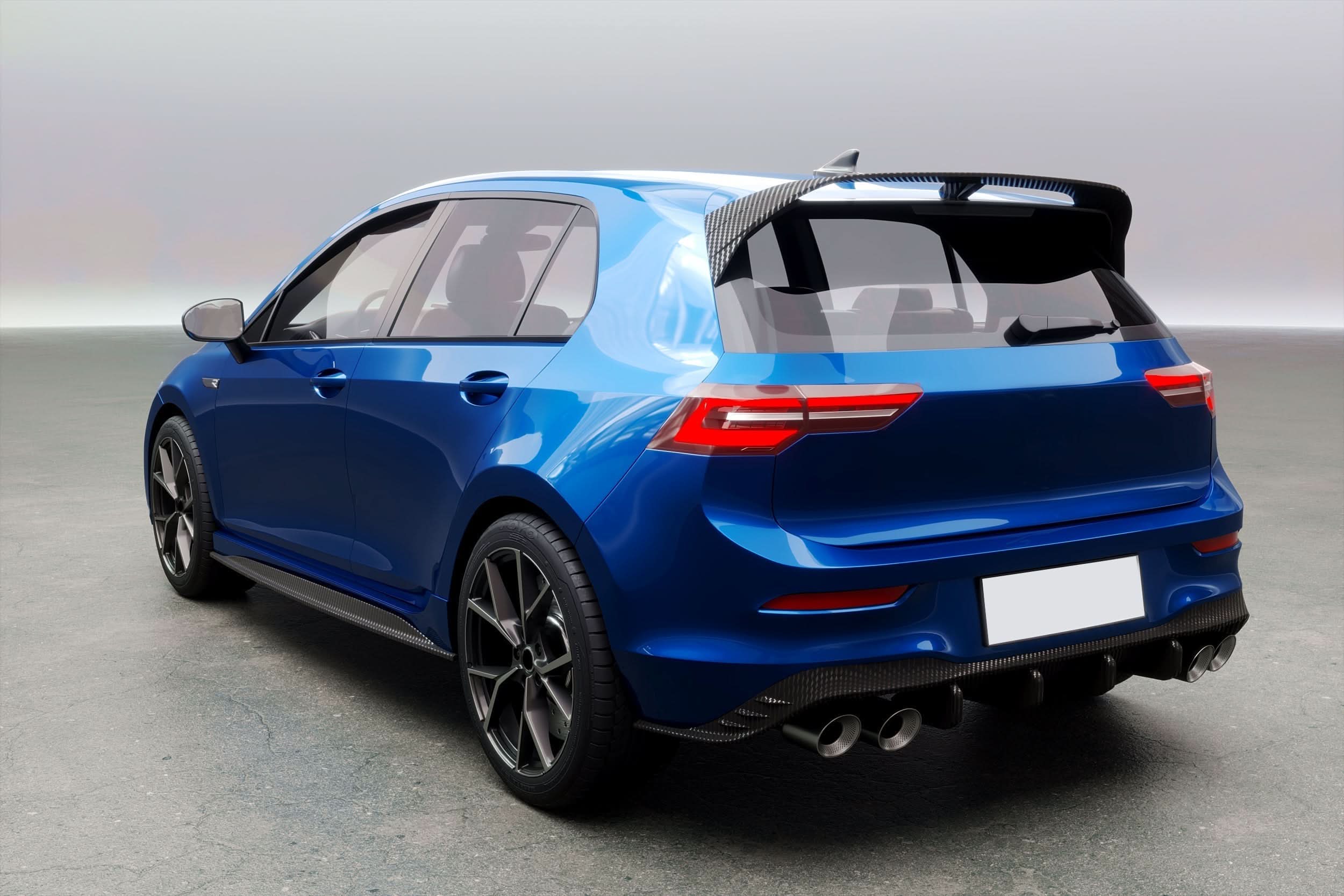 V Style Carbon Fibre Boot Spoiler for VW Golf MK8 inc GTI & R 21-Present - Carbon Factory