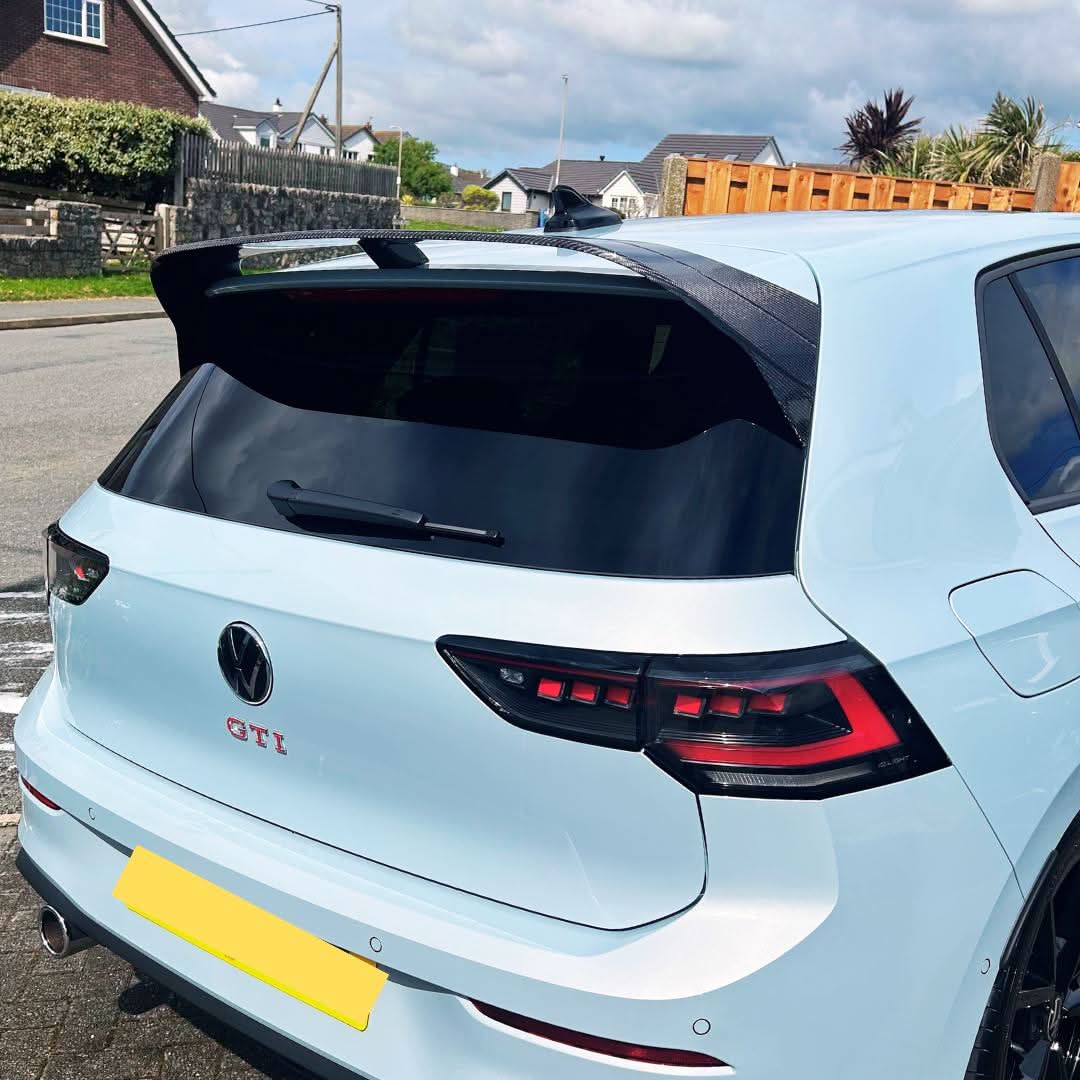 V Style Carbon Fibre Boot Spoiler for VW Golf MK8 inc GTI & R 21-Present - Carbon Factory