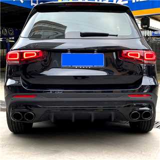 A  Style Gloss Black Rear Diffuser for Mercedes Benz X247 GLB 19-26
