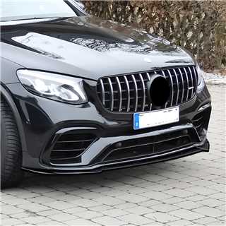 A Style Gloss Black Front Splitter for Mercedes Benz X253 GLC63 15-19