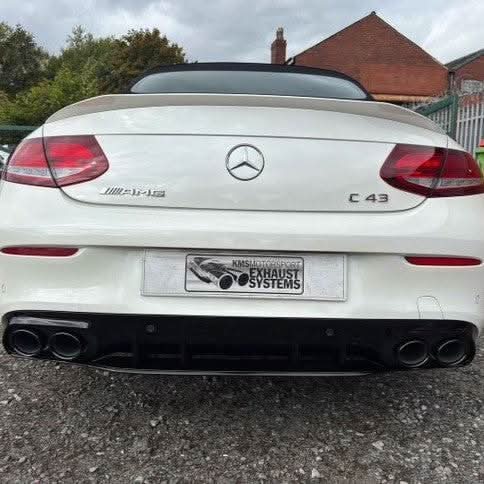 AMG Style Gloss Black Rear Diffuser & Exhaust Tips for Mercedes Benz W205 C Class & C63 Coupe 15-21 - Carbon Factory