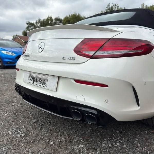 AMG Style Gloss Black Rear Diffuser & Exhaust Tips for Mercedes Benz W205 C Class & C63 Coupe 15-21 - Carbon Factory