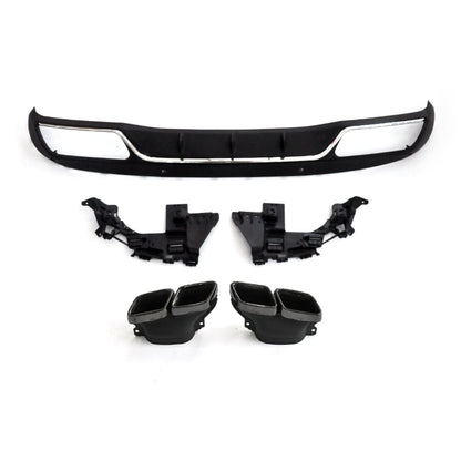 Z Style Gloss Black Rear Diffuser & Exhaust Tips for Mercedes Benz W205 C Class & C63 Saloon & Estate 15-21 - Carbon Factory