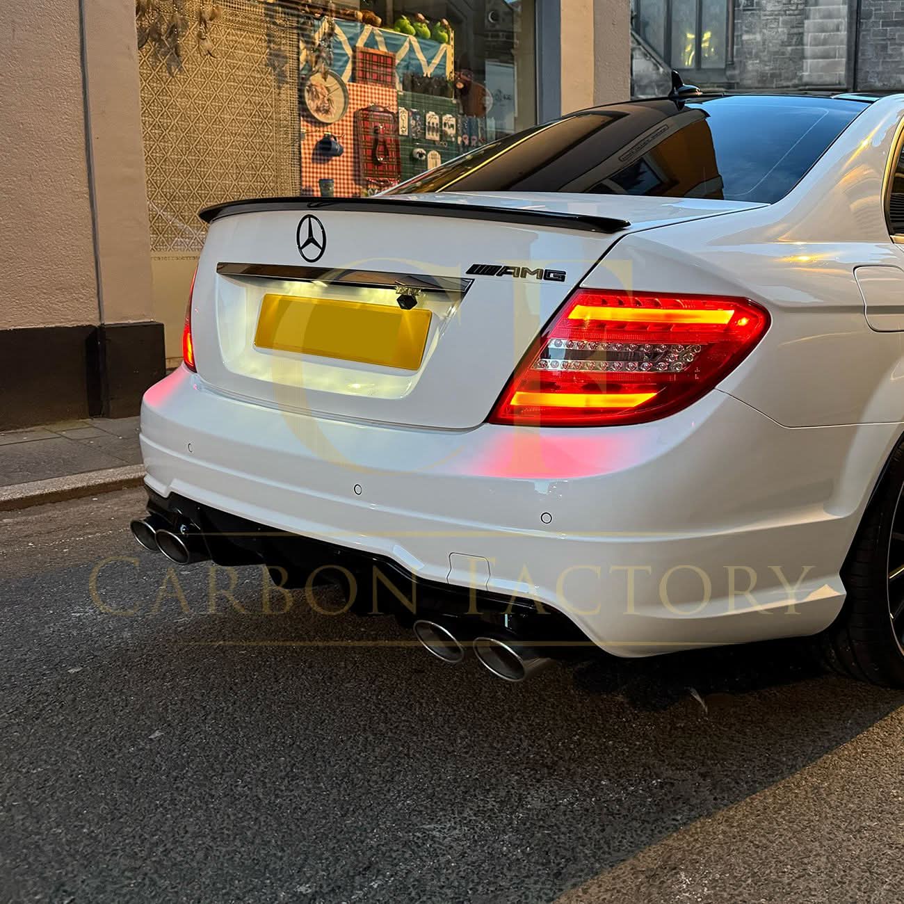 AStyle Carbon Look Rear Diffuser For Mercedes W204 C250 C300 C350 2012-2015 – AMG Style, ABS Plastic, Painted