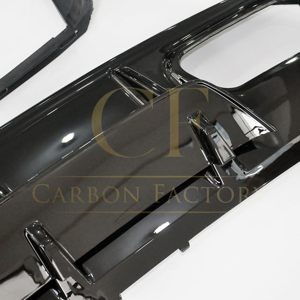 Gloss Black rear diffuser with exhaust tips for Mercedes-Benz W176 A-Class 13-18, AMG-style automotive accessory.