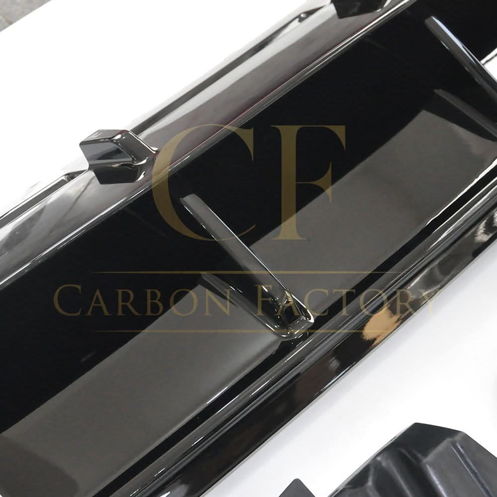 Gloss Black rear diffuser with exhaust tips for Mercedes Benz W176 A-Class 2013-2018, featuring AMG style design.