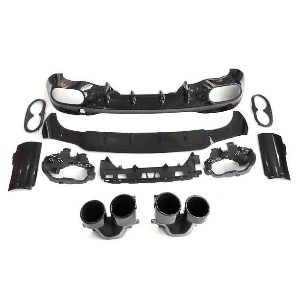 Brabus Style Gloss Black Rear Diffuser & Exhaust Tips for Mercedes Benz W118 CLA 19-Present - Carbon Factory