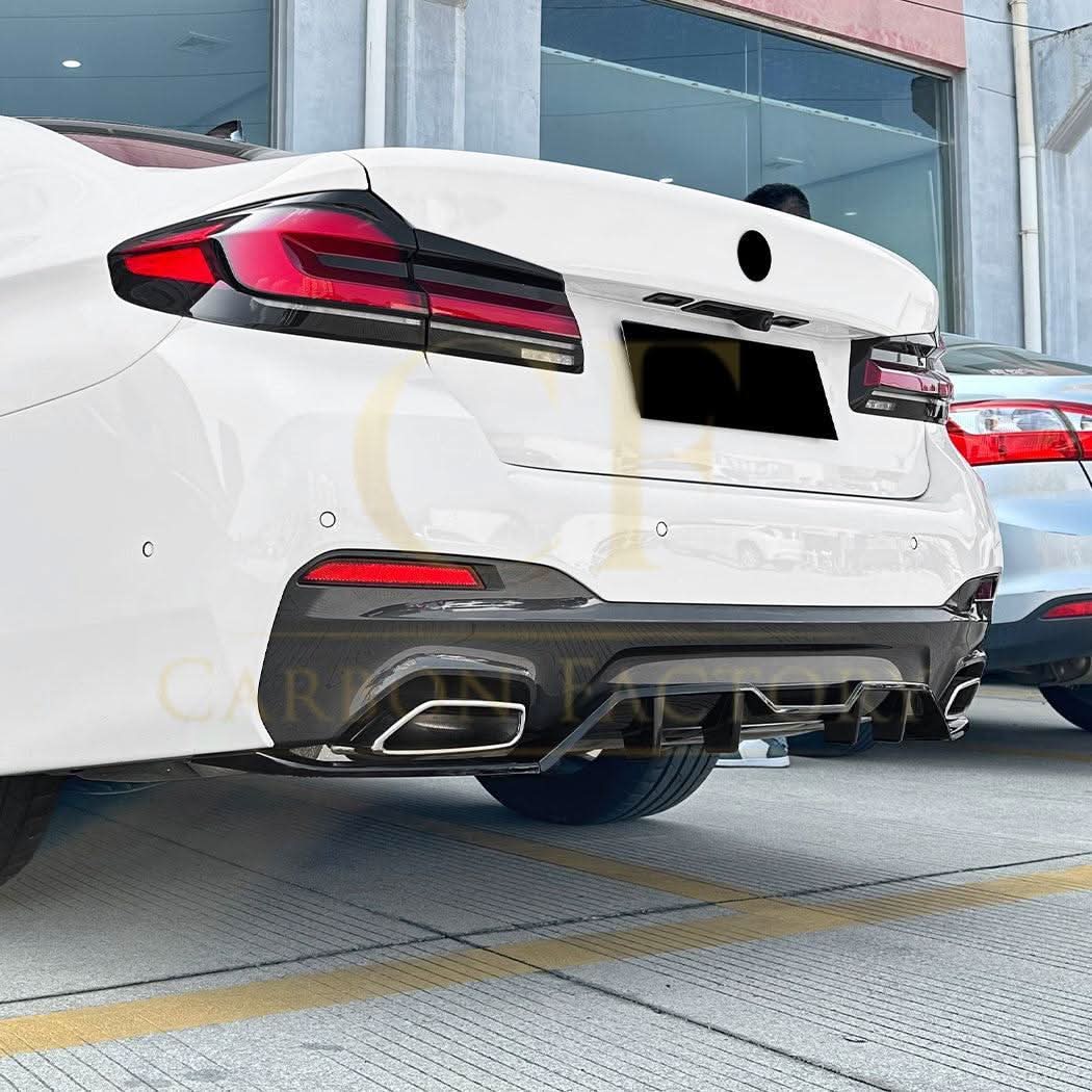 Gloss Black Rear Bumper Extension for BMW G30 G31 5 Series LCI M Sport 22-24 - Carbon Factory