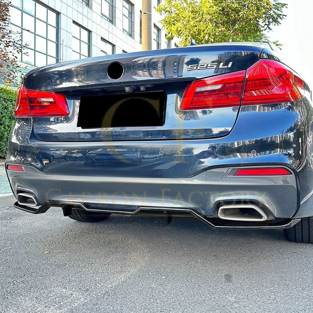 Gloss Black Rear Bumper Extension for BMW G30 G31 5 Series Pre-LCI M Sport 17-20 - Carbon Factory