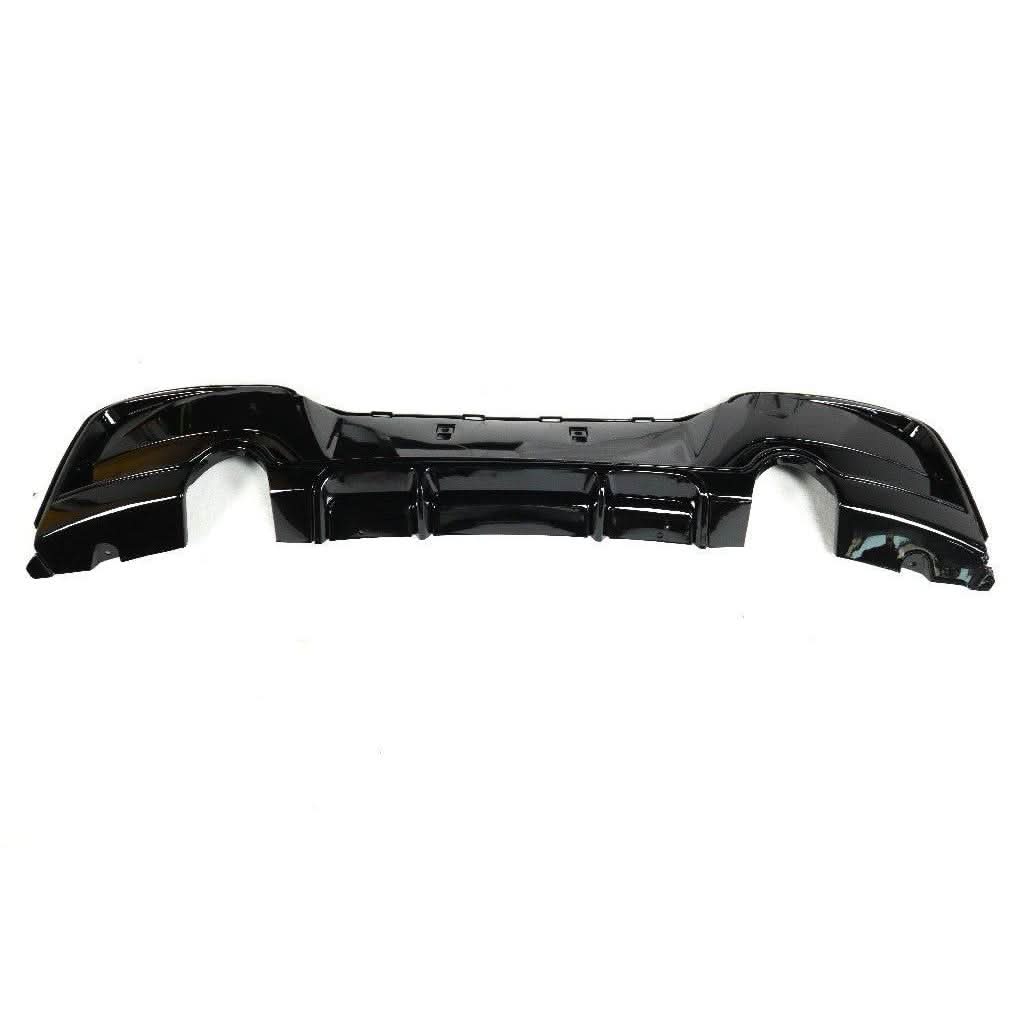 Gloss Black Rear Diffuser Dual Exhaust for BMW F20 1 Series Pre-LCI 12-14 - Carbon Factory