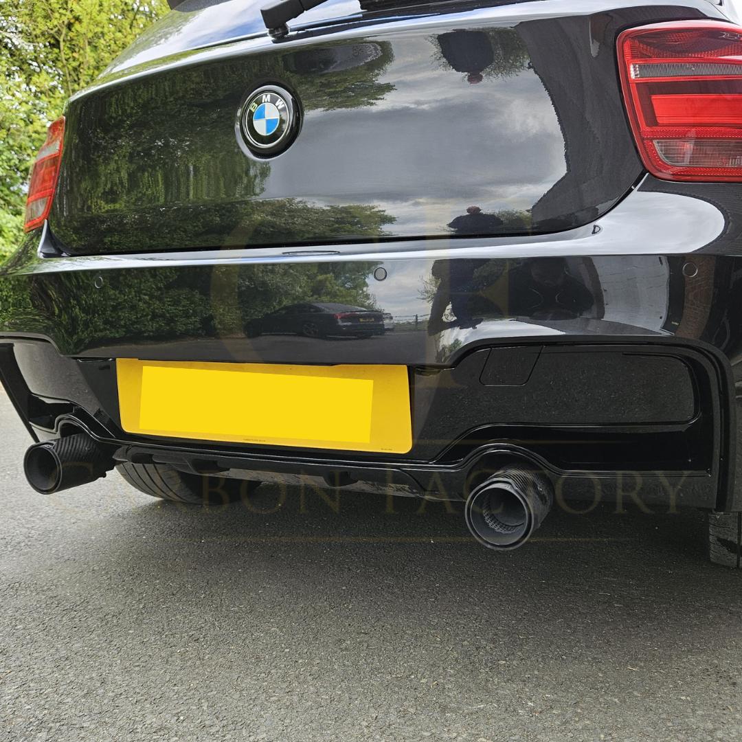 Gloss Black Rear Diffuser Dual Exhaust for BMW F20 1 Series Pre-LCI 12-14 - Carbon Factory