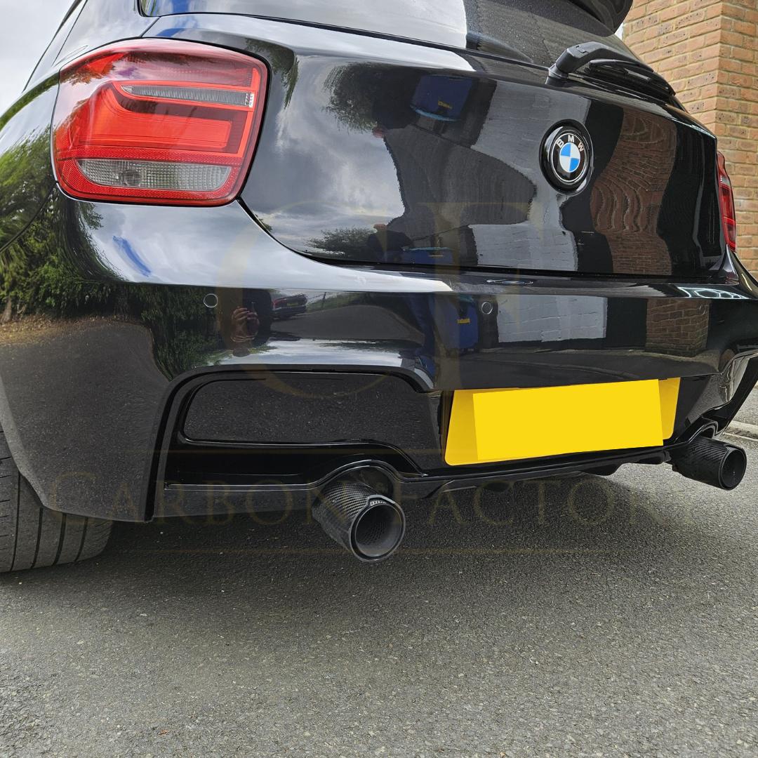 Gloss Black Rear Diffuser Dual Exhaust for BMW F20 1 Series Pre-LCI 12-14 - Carbon Factory