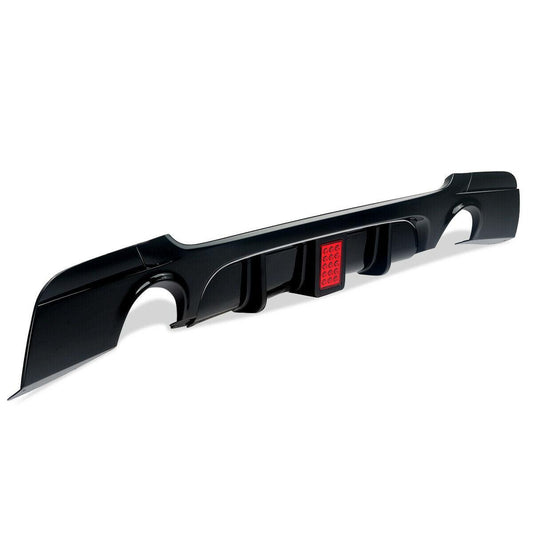 LED Style Gloss Black Rear Diffuser Dual Exhaust for BMW E90 E91 3 Series 05-13 - Carbon Factory