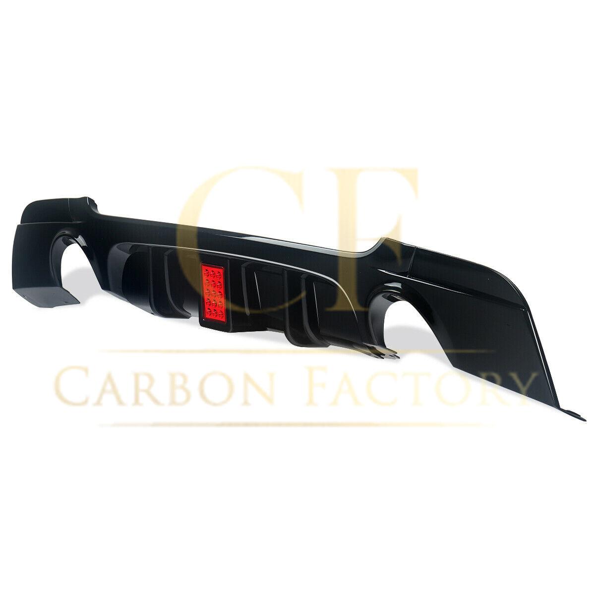 LED Style Gloss Black Rear Diffuser Dual Exhaust for BMW E90 E91 3 Series 05-13 - Carbon Factory