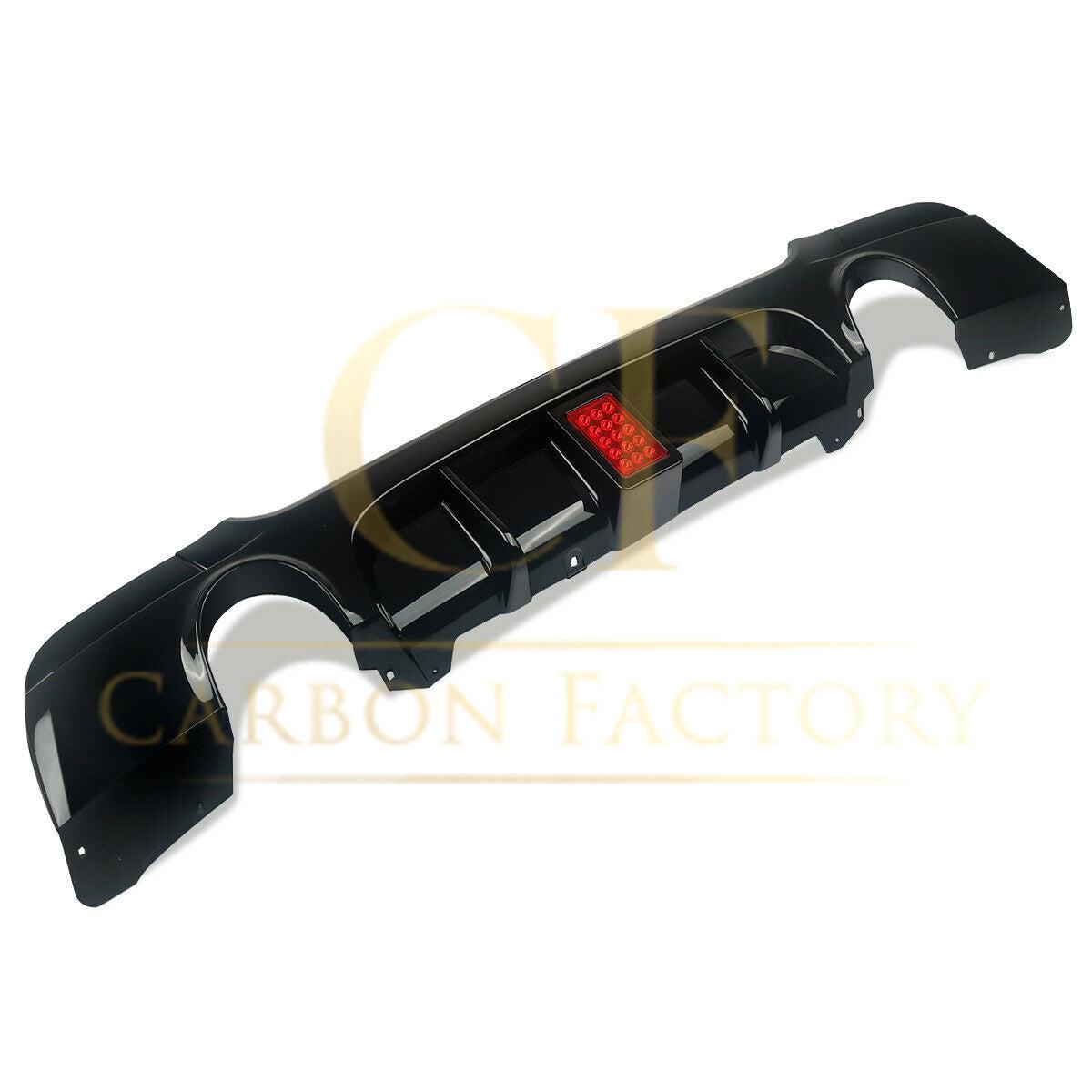 LED Style Gloss Black Rear Diffuser Dual Exhaust for BMW E90 E91 3 Series 05-13 - Carbon Factory