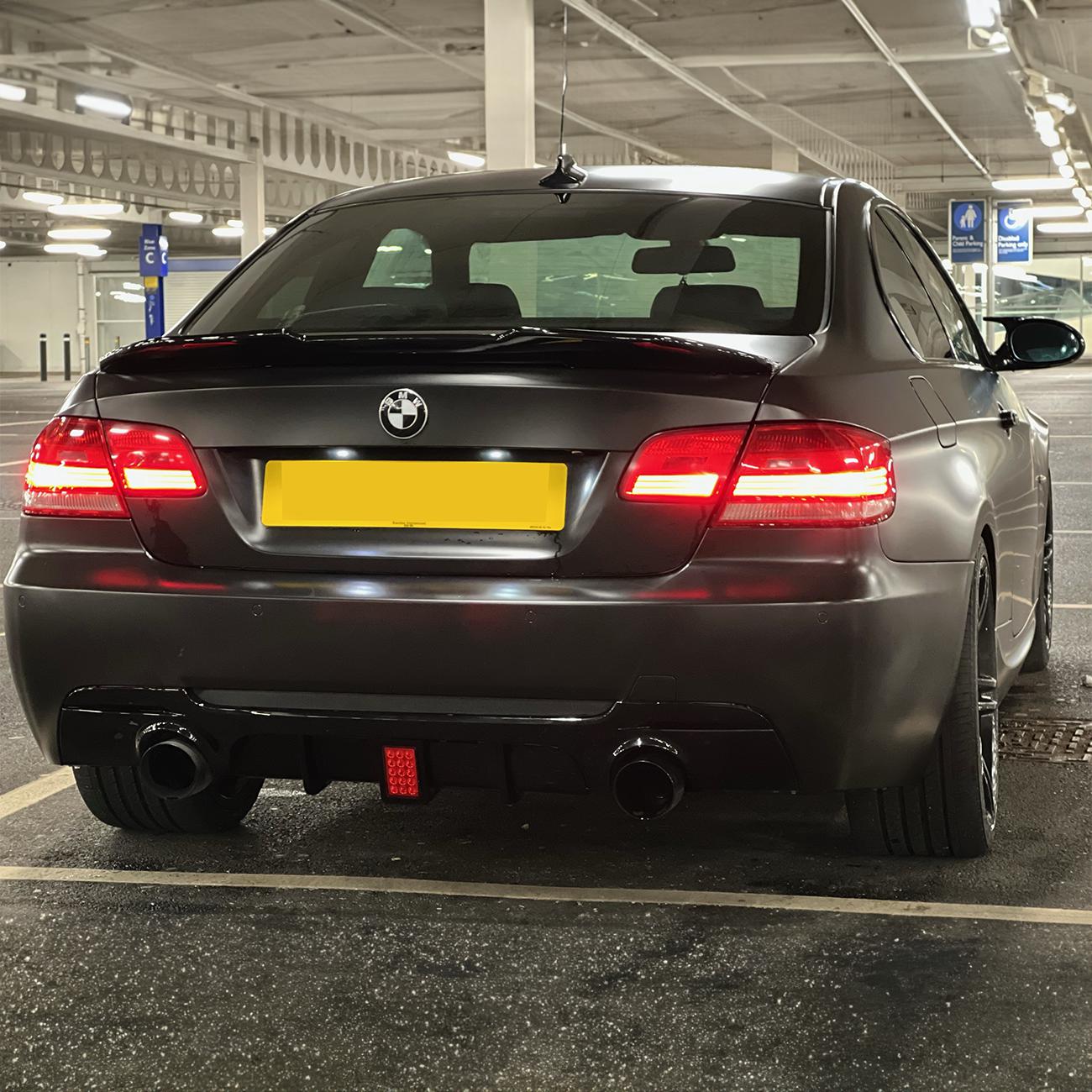 LED Style Gloss Black Rear Diffuser Dual Exhaust for BMW E92 E93 3 Series 05-13 - Carbon Factory
