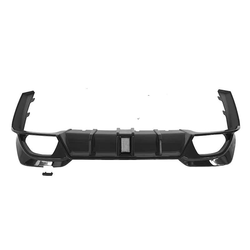 LED style gloss black rear diffuser with quad exhaust tips for BMW 3 Series G20 G21 Pre-LCI 2019-2022