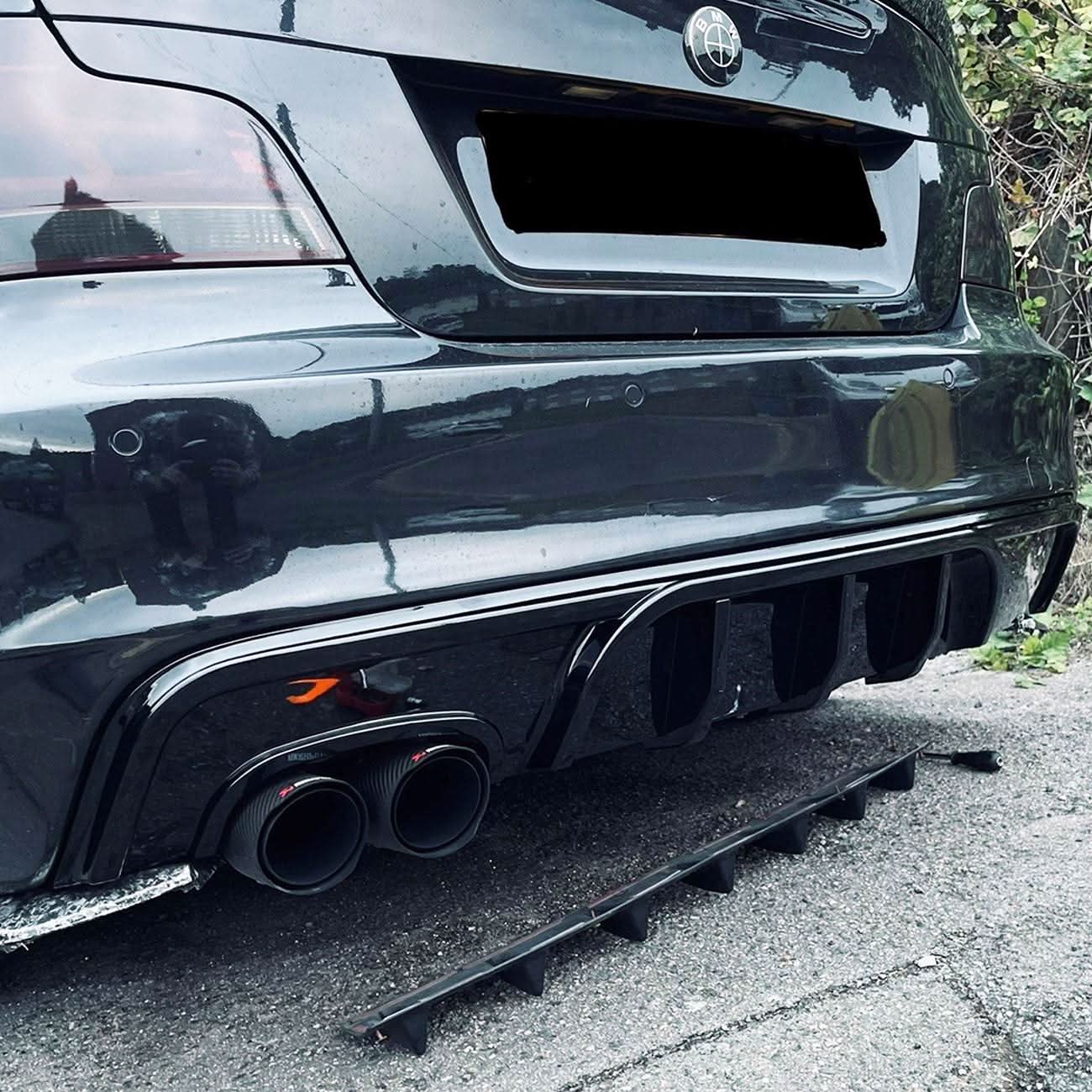 MP Style Gloss Black Rear Diffuser for BMW 1 Series E82 E88 2007-2013 - Carbon Factory