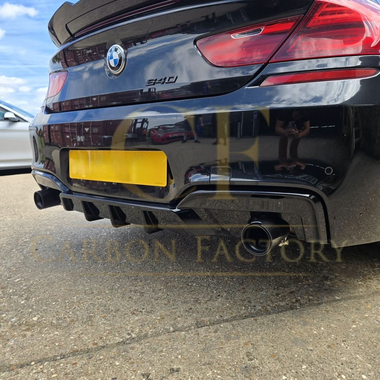 V Style Gloss Black Rear Diffuser Dual Exhaust for BMW 6 Series F06 F12 F13 M Sport 12-17 - Carbon Factory