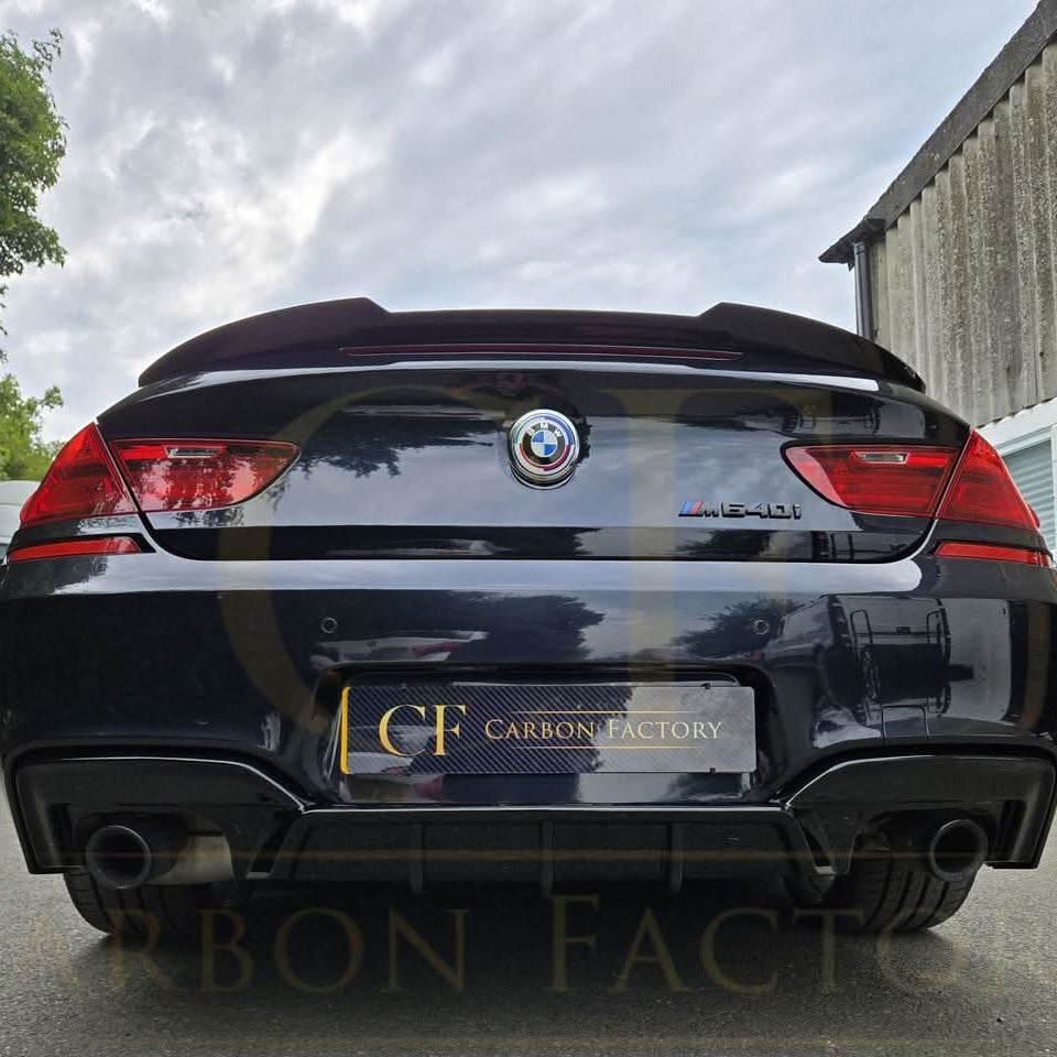 V Style Gloss Black Rear Diffuser Quad Exhaust for BMW 6 Series F06 F12 F13 M Sport 12-17 - Carbon Factory
