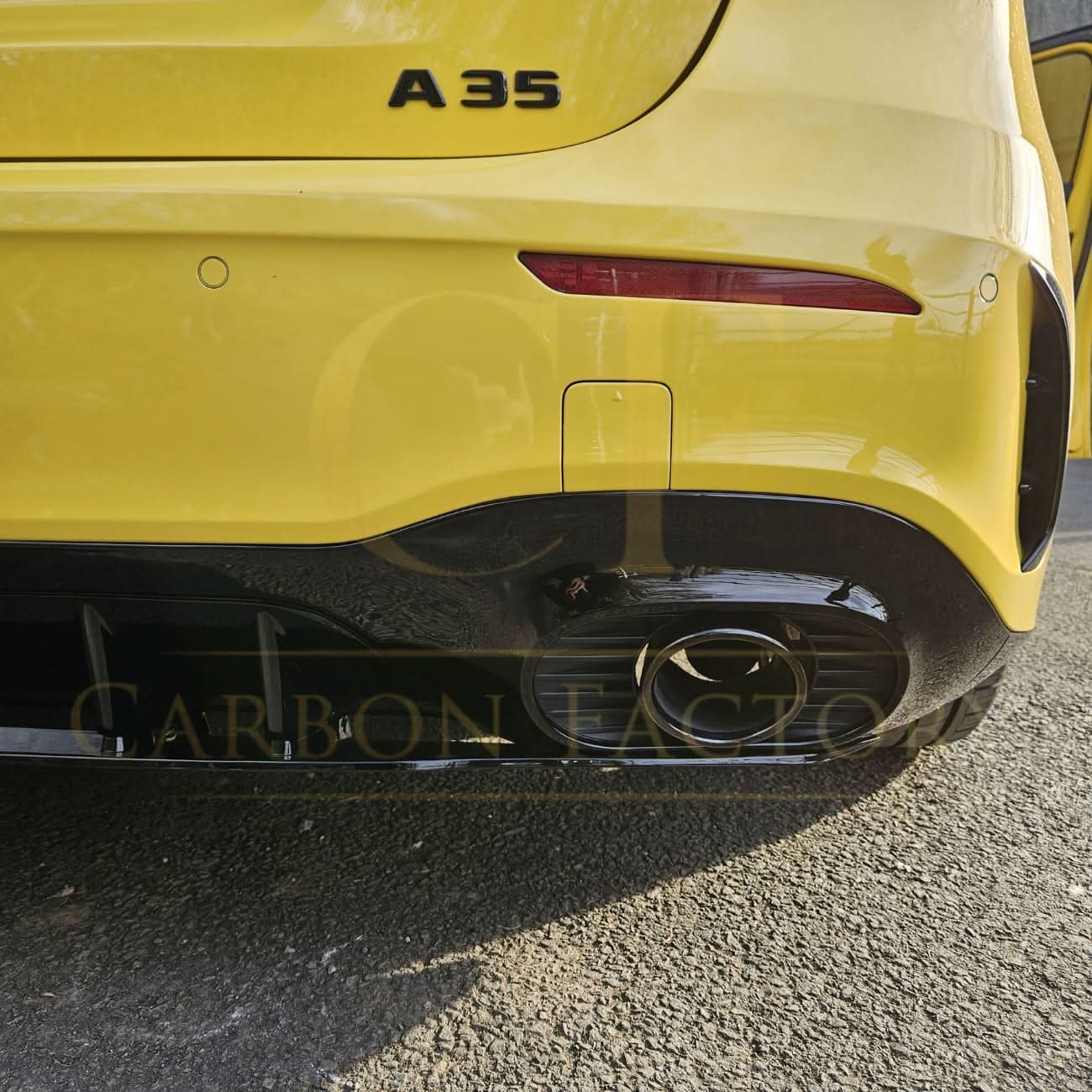 A35 Style Rear Diffuser & Twin Exhaust Tips for Mercedes Benz W177 A Class 18-24 - Carbon Factory