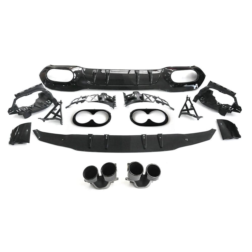 A45 Style Rear Diffuser & Exhaust Tips for Mercedes Benz W177 A Class 18-24 - Carbon Factory