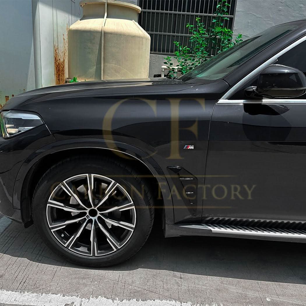Gloss Black Front Fender Trims for BMW G05 X5 19-25 - Carbon Factory