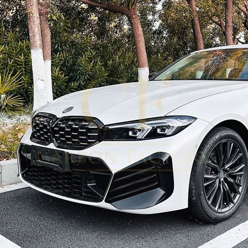 Gloss Black Front Bumper Inserts for BMW 3 Series G20 G21 LCI 23-25 - Carbon Factory
