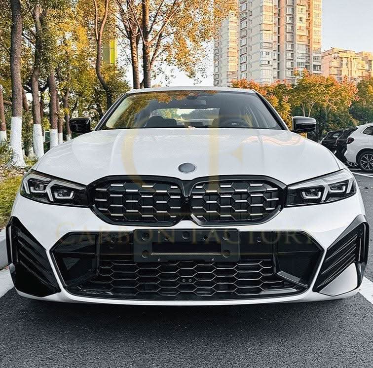 Gloss Black Front Bumper Inserts for BMW 3 Series G20 G21 LCI 23-25 - Carbon Factory