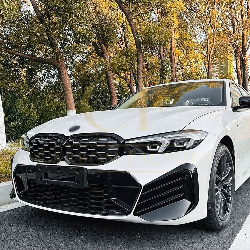 Gloss Black Front Bumper Inserts for BMW 3 Series G20 G21 LCI 23-25 - Carbon Factory