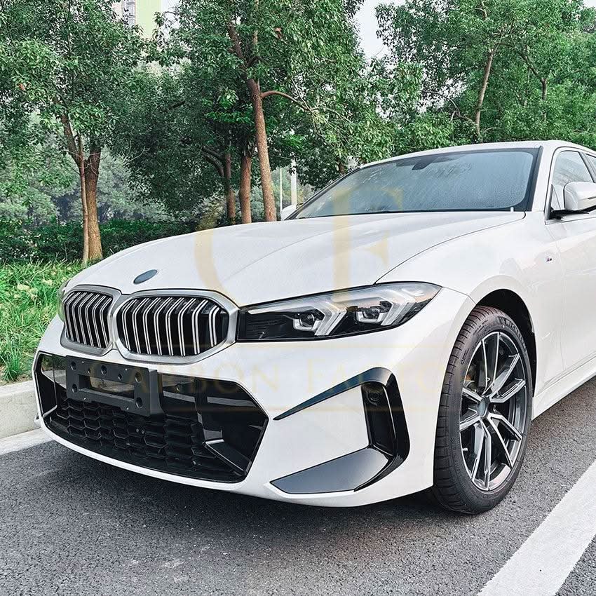 Gloss Black Front Bumper Trims for BMW 3 Series G20 G21 LCI 23-25 - Carbon Factory