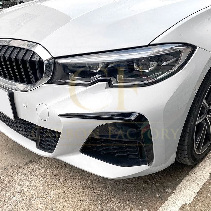 Gloss Black Front Bumper Trims for BMW 3 Series G20 G21 Pre-LCI 19-22 - Carbon Factory