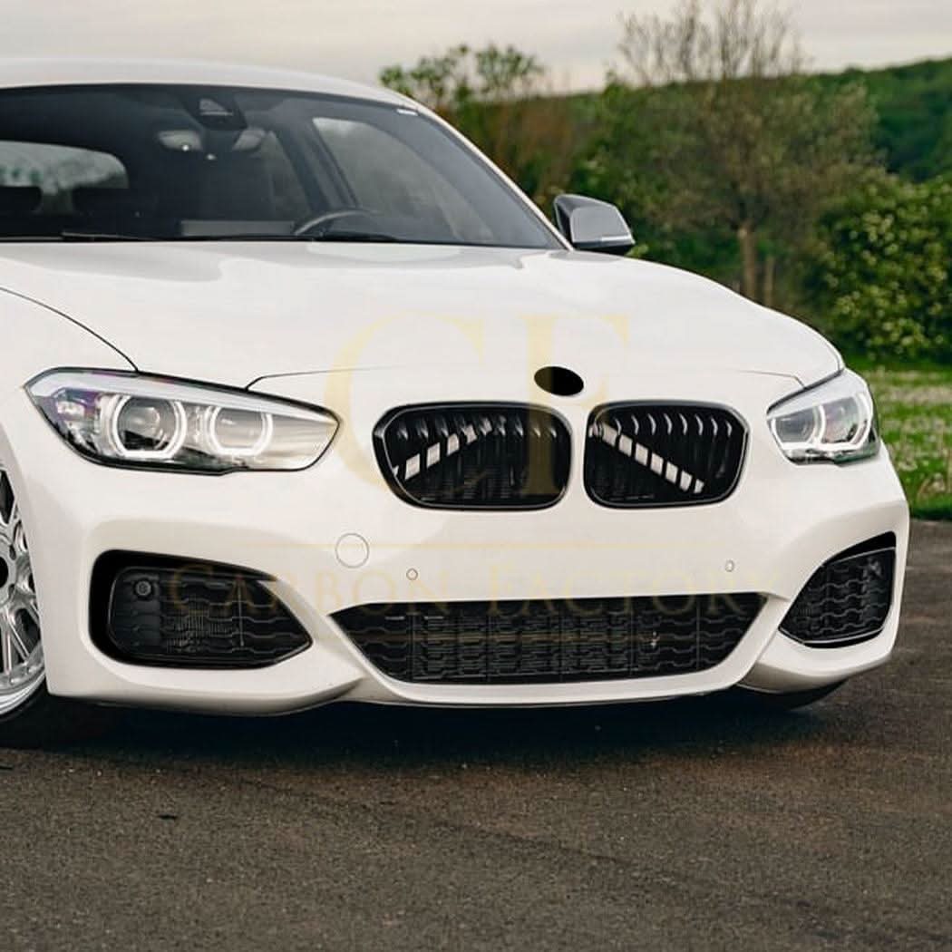Gloss Black Front Bumper Trims for BMW F20 F21 1 Series LCI 15-19 - Carbon Factory