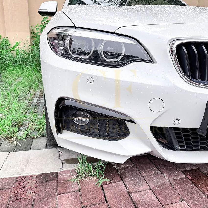 Gloss Black Front Bumper Trims for BMW F22 F23 2 Series 14-20 - Carbon Factory