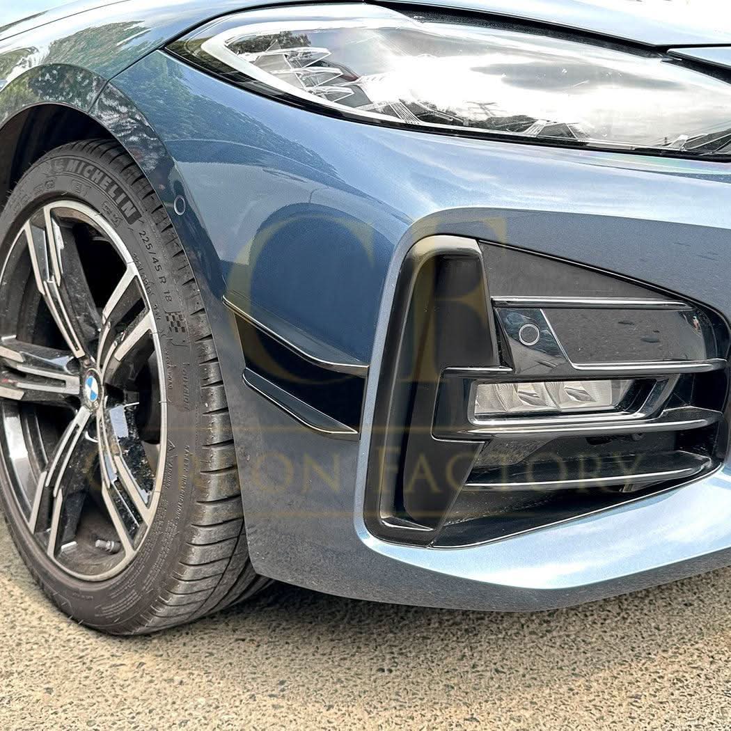 Gloss Black Front Bumper Trims for for BMW G22 G23 4 Series 20-Present - Carbon Factory